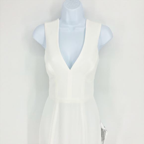DRESS THE POPULATION Sandra Trumpet Gown Dress Small White Stretch Crepe NWT - Picture 6 of 13